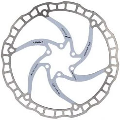 Ashima Disques De Frein ARO-08 Airedor Disque De Frein 6 Boulons, Argent/blanc