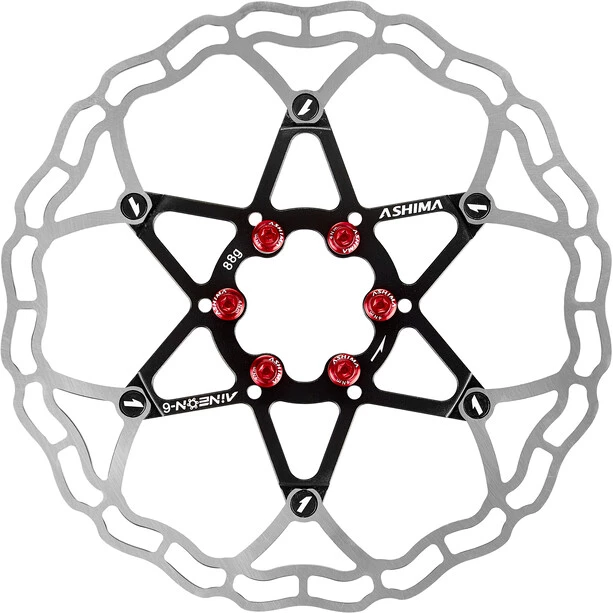 Ashima Disques De Frein ARO-10 AiNeon Disque De Frein 6 Boulons, Noir/argent 1 Ashima Disques De Frein ARO-10 AiNeon Disque De Frein 6 Boulons, Noir/argent