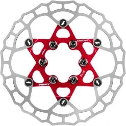 Ashima Disques De Frein ARO-10 AiNeon Disque De Frein 6 Boulons, Rouge/argent