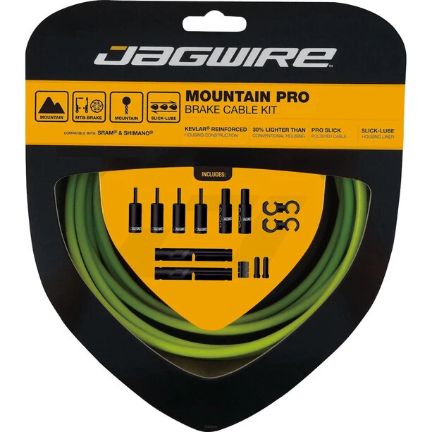 Jagwire Câbles & Gaines De Frein Mountain Pro Kit Câble De Frein Pour SRAM/Shimano, Vert 1 Jagwire Câbles & Gaines De Frein Mountain Pro Kit Câble De Frein Pour SRAM/Shimano, Vert