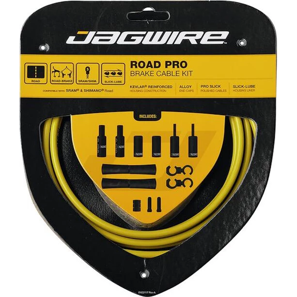 Jagwire Câbles & Gaines De Frein Road Pro Kit Câble De Frein, Jaune 1 Jagwire Câbles & Gaines De Frein Road Pro Kit Câble De Frein, Jaune