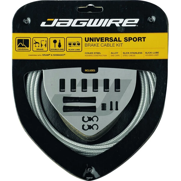 Jagwire Câbles & Gaines De Frein Sport Kit Câbles De Frein Universels Pour Shimano/SRAM, Argent 1 Jagwire Câbles & Gaines De Frein Sport Kit Câbles De Frein Universels Pour Shimano/SRAM, Argent