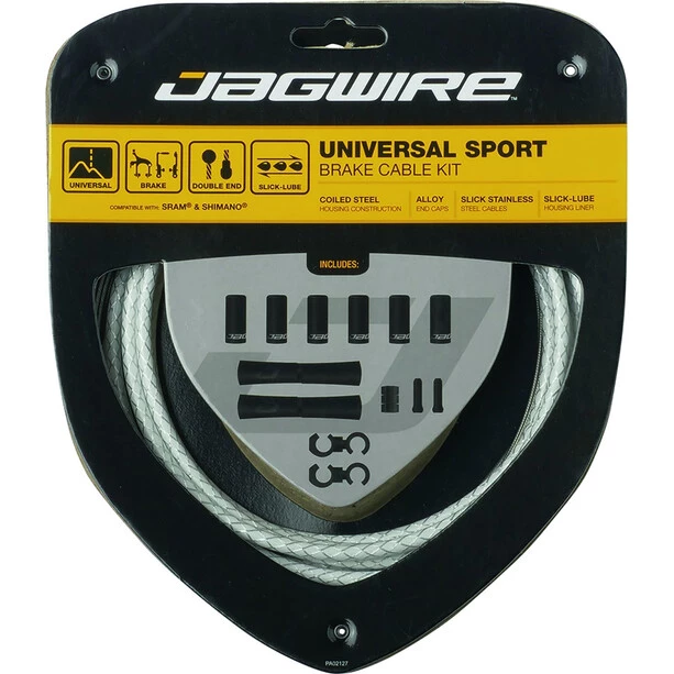 Jagwire Câbles & Gaines De Frein Sport Kit Câbles De Frein Universels Pour Shimano/SRAM, Blanc 1 Jagwire Câbles & Gaines De Frein Sport Kit Câbles De Frein Universels Pour Shimano/SRAM, Blanc