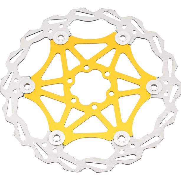 Red-cycling-products Disques De Frein LR-6 Floating Disque 6 Boulons Ø180mm, Or 1 Red-cycling-products Disques De Frein LR-6 Floating Disque 6 Boulons Ø180mm, Or