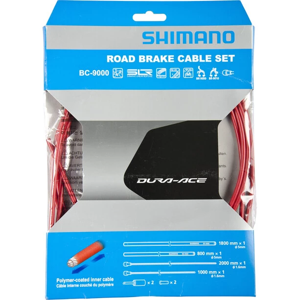Shimano Câbles & Gaines De Frein Dura-Ace BC-9000 Kit De Câbles De Frein, Rouge 1 Shimano Câbles & Gaines De Frein Dura-Ace BC-9000 Kit De Câbles De Frein, Rouge