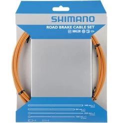 Shimano Câbles & Gaines De Frein Road Kit De Câbles De Frein Revêtement PTFE, Orange