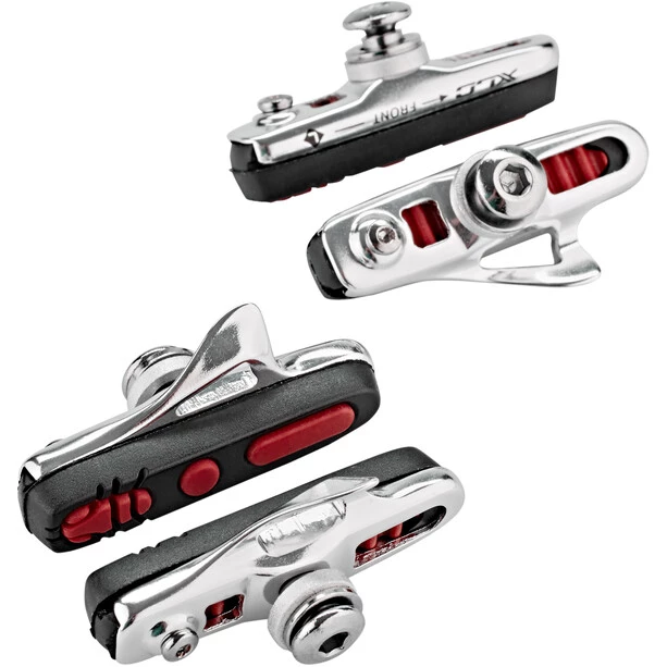 Xlc Cartridge BS-R04 Patins De Frein ABS 4 Pièces 55mm, Argent/rouge 1 Xlc Cartridge BS-R04 Patins De Frein ABS 4 Pièces 55mm, Argent/rouge